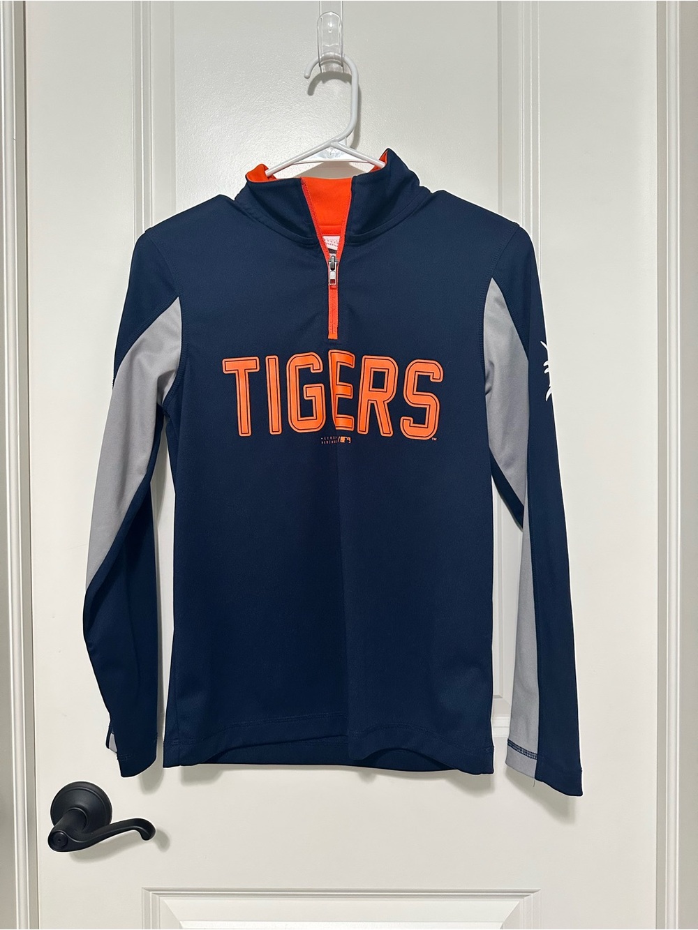 Tigers Navy & Orange Quarter-Zip Performance Top - Kids